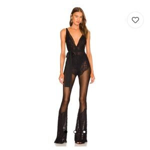 Michael Costello X Revolve Black Lace Jumpsuit